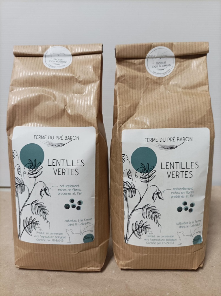 Lentilles vertes paquet de 500g