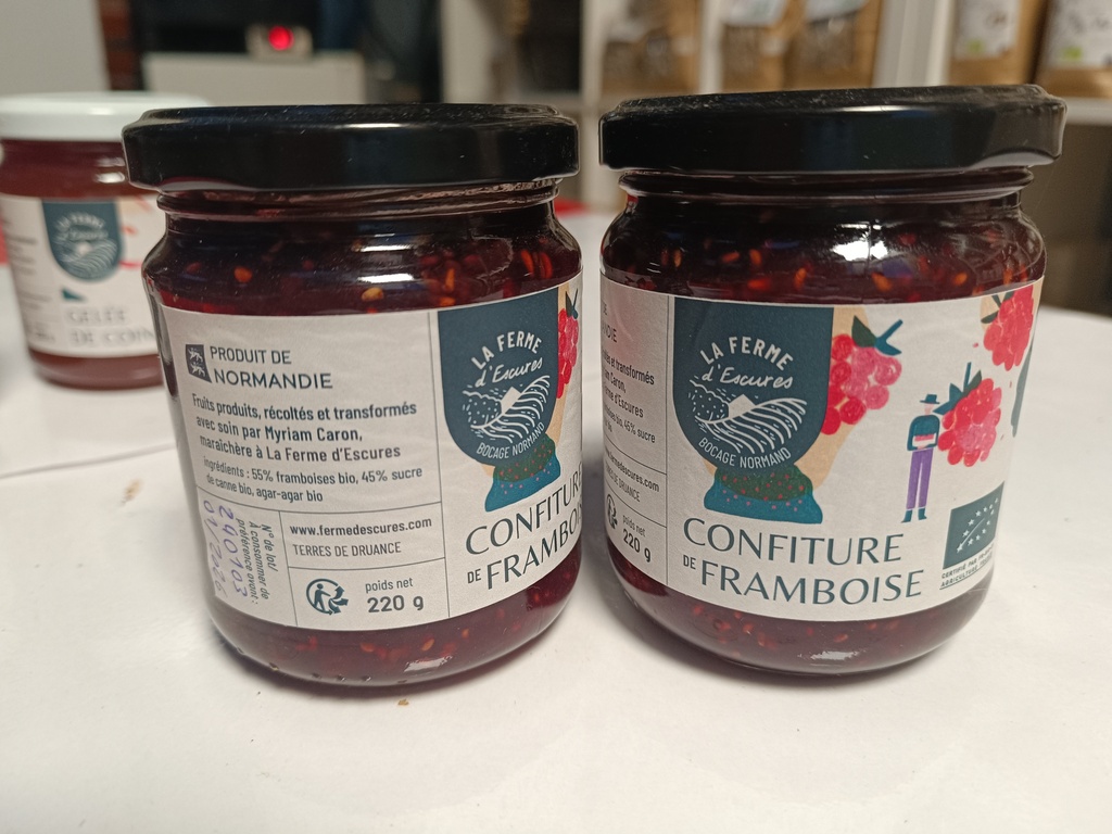 Confiture de framboise "ferme d'Escures" 220g