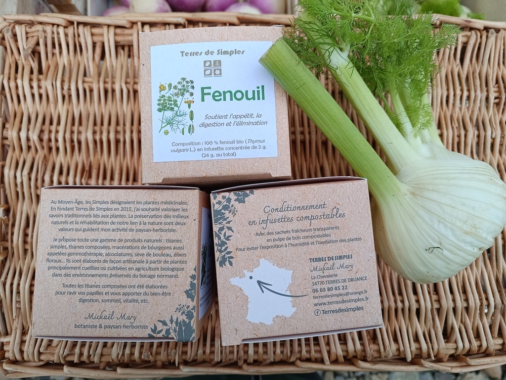 Tisane simple Fenouil "Terres de simples" sachet compostable