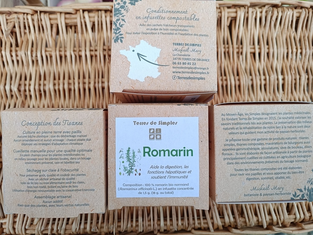 Tisane simple Romarin "Terres de simples" sachet compostable