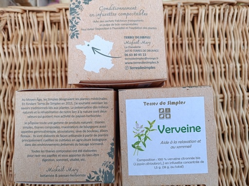 Tisane simple Verveine "Terres de simples" sachet compostable